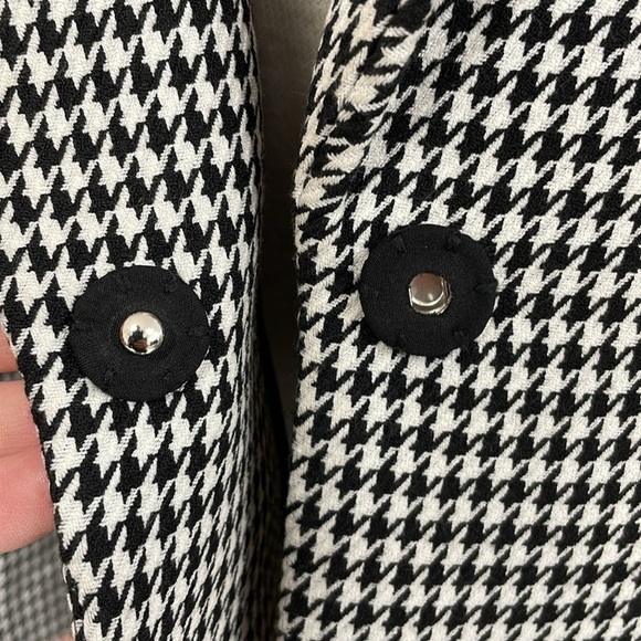 Gianni Bini Jacket Women's 10 Black White Houndstooth Collared Blazer Career - Picture 11 of 17